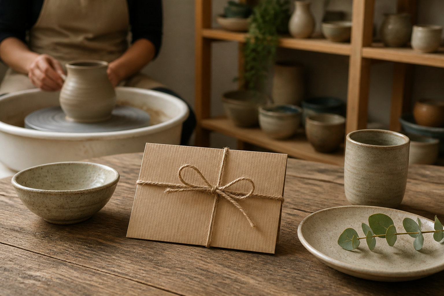 carte cadeau pour un cours de poterie